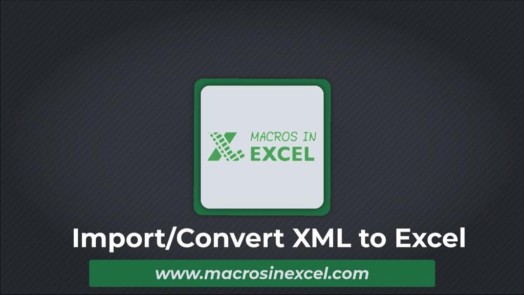 'Video thumbnail for Import/Convert XML to Excel'