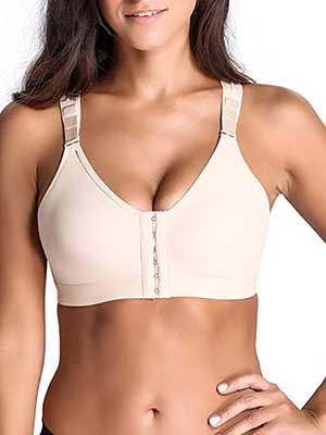 Zip front sports bra after surgery Clearance