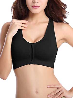 Zip front sports bra after surgery Clearance