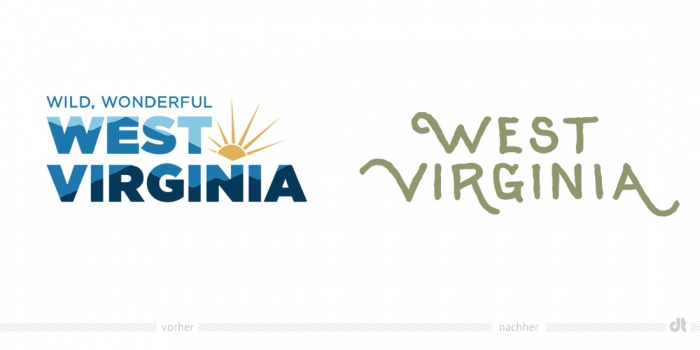 West Virginia logo - before and after