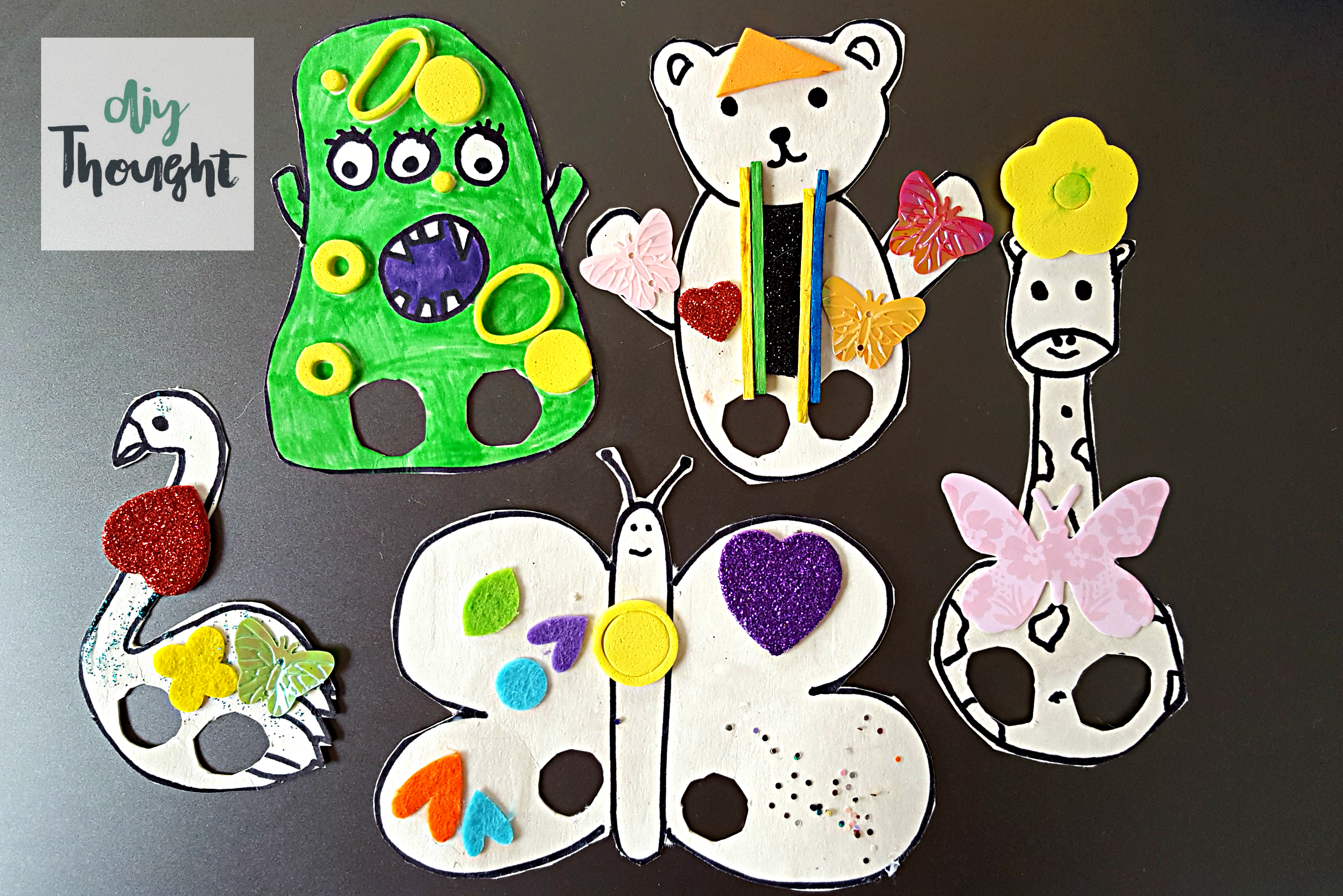 cardboard finger puppets