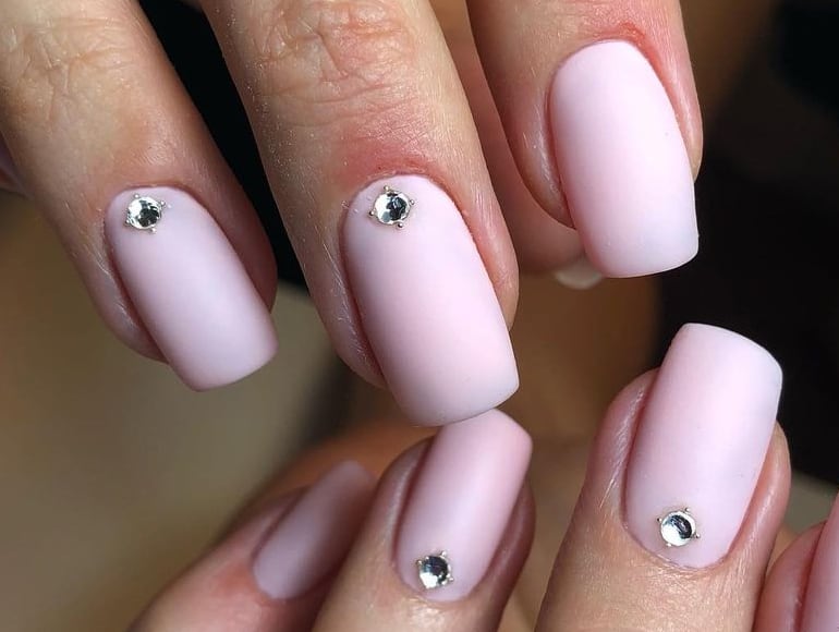 Matte store pink nails