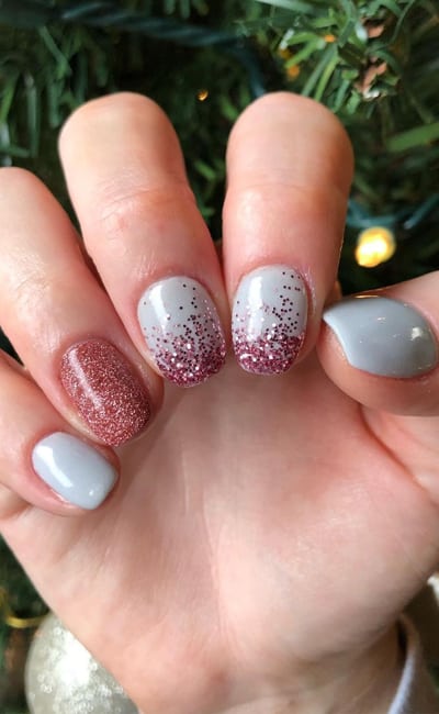 Red & Champagne Pink with Glitter Wedding/dating Gel Nail Strips | Young &  Beautiful | Danni & Toni