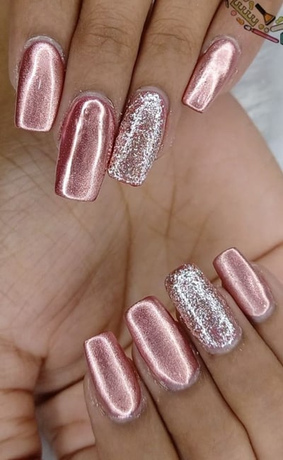 Pink, Rose Gold Ombre, Black and Crystals. Valentine's Day Nails. Custom  Made Press on Nails. Different Shapes and Lengths Available. - Etsy Hong  Kong