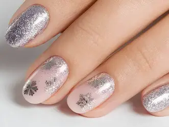 white and silver nails design