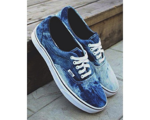 blue tie dye vans shoes