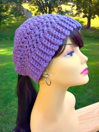 low ponytail crochet hat pattern